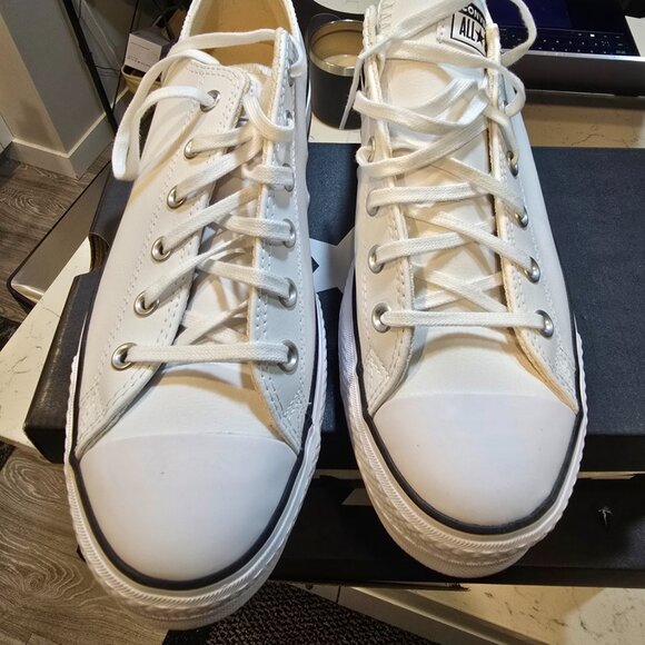 Converse Mens Ctas Lift Ox White Skateboarding Shoes Size 12 LEATHER 561680C - Picture 4 of 9